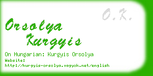 orsolya kurgyis business card